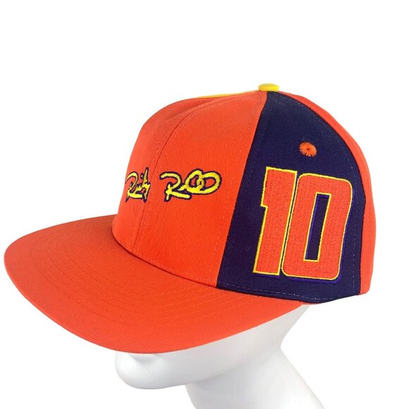 Vintage Snapback Hat Ricky Rudd Tide Racing NASCAR 10 Orange Baseball Cap - Picture 6 of 13